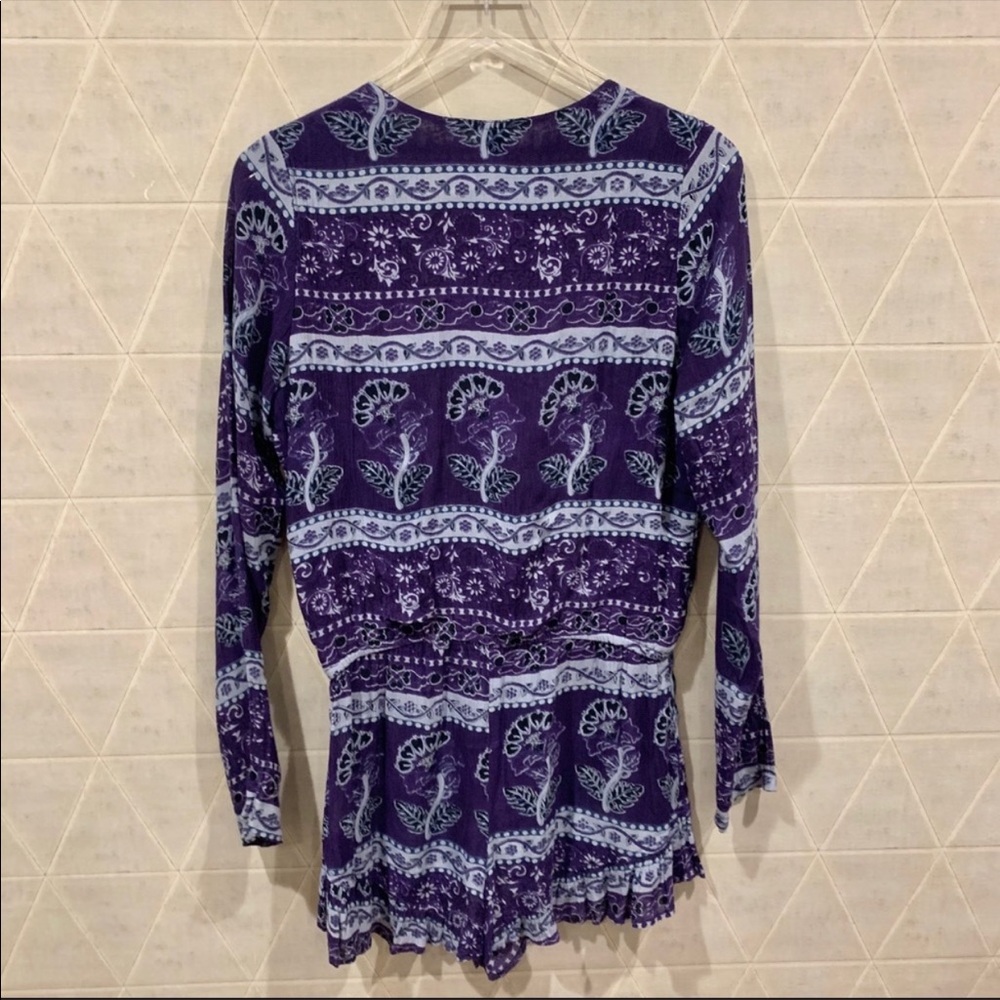 💙RAGA Island Tie Romper Navy Blue Purple XS - Picture 5 of 5